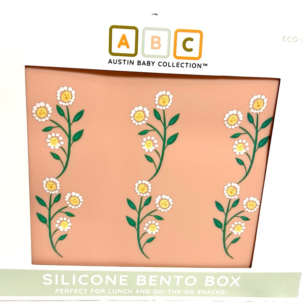 New Austin Baby Collection Silicone Bento Box Wildflower Ripe Peach, Never Used